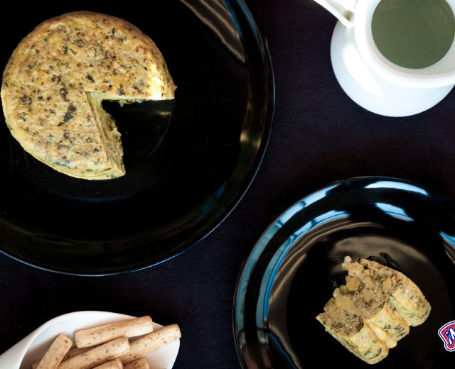 Tortilla de garbanzos y espinacas