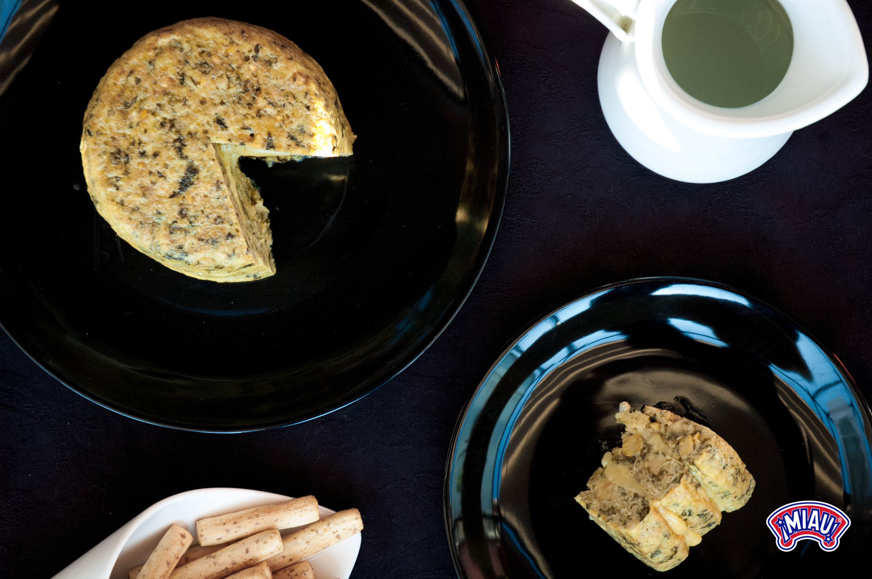 Chickpeas and spinach omelet