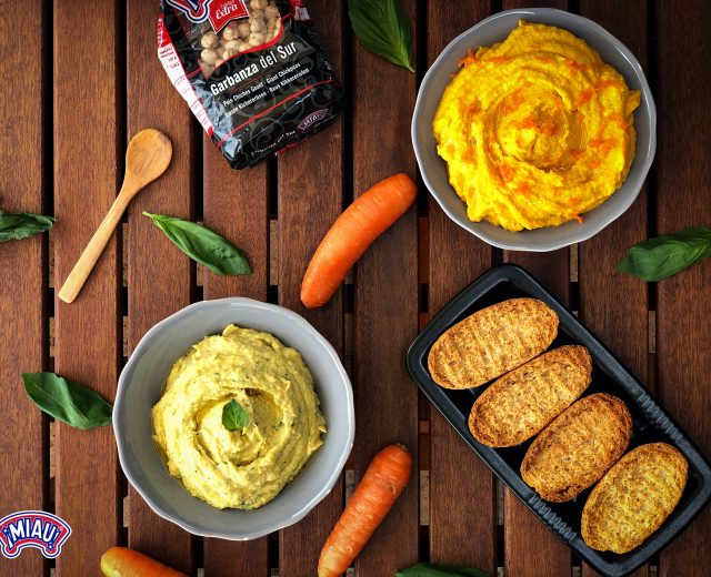 Houmous au basilic et aux carottes