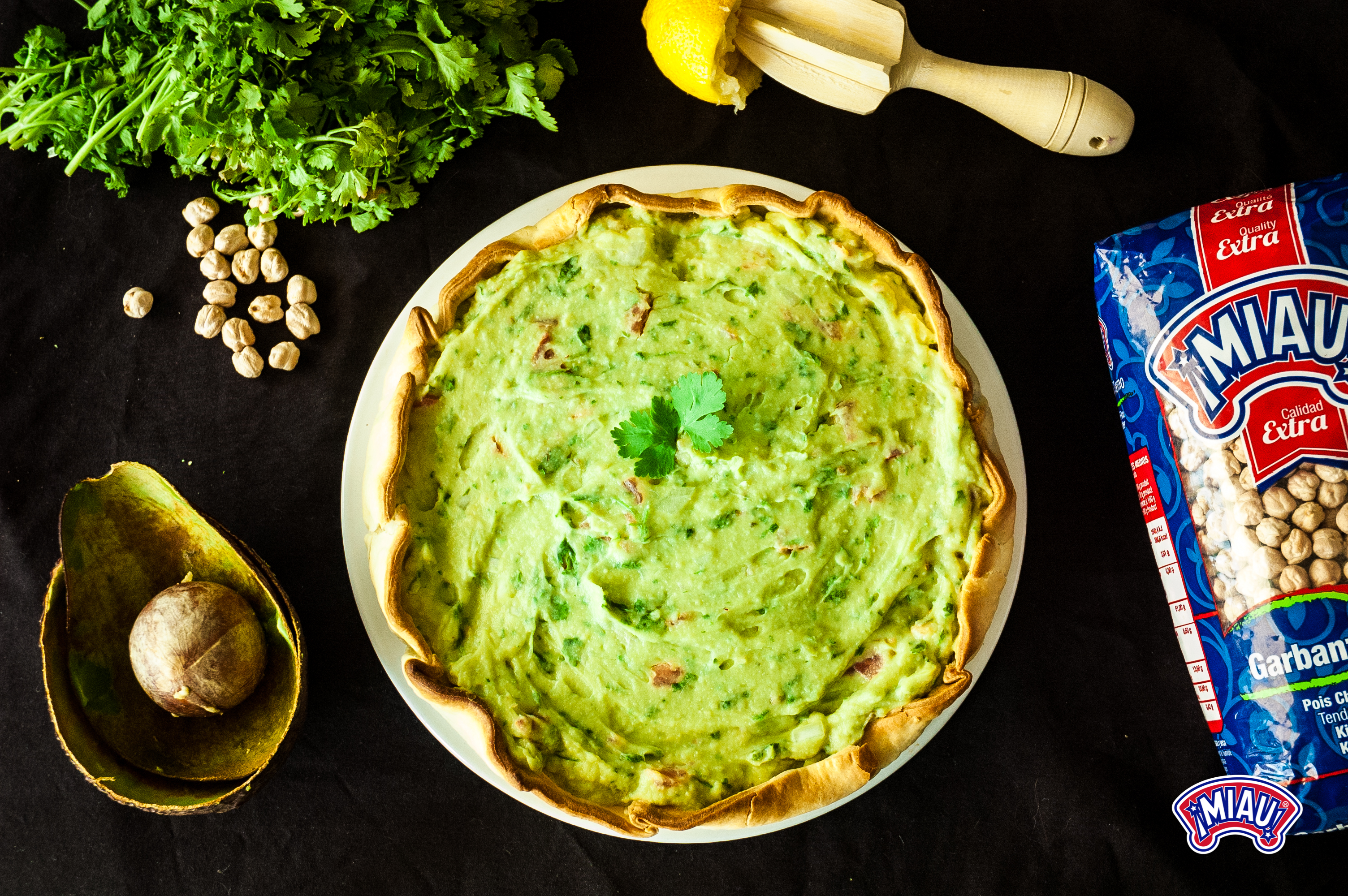 tarta salada de guacamole