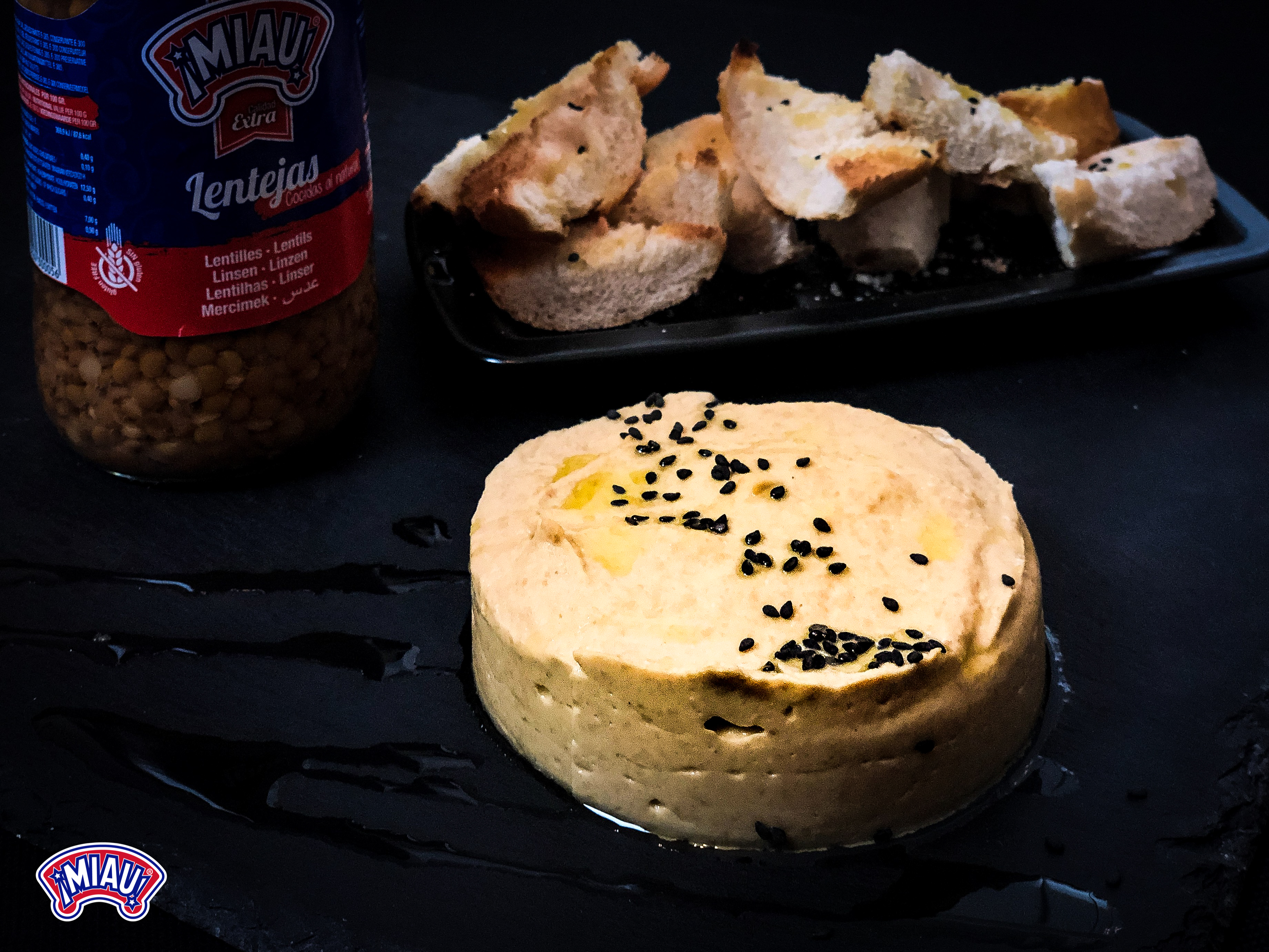 Hummus de lentejas y berenjena