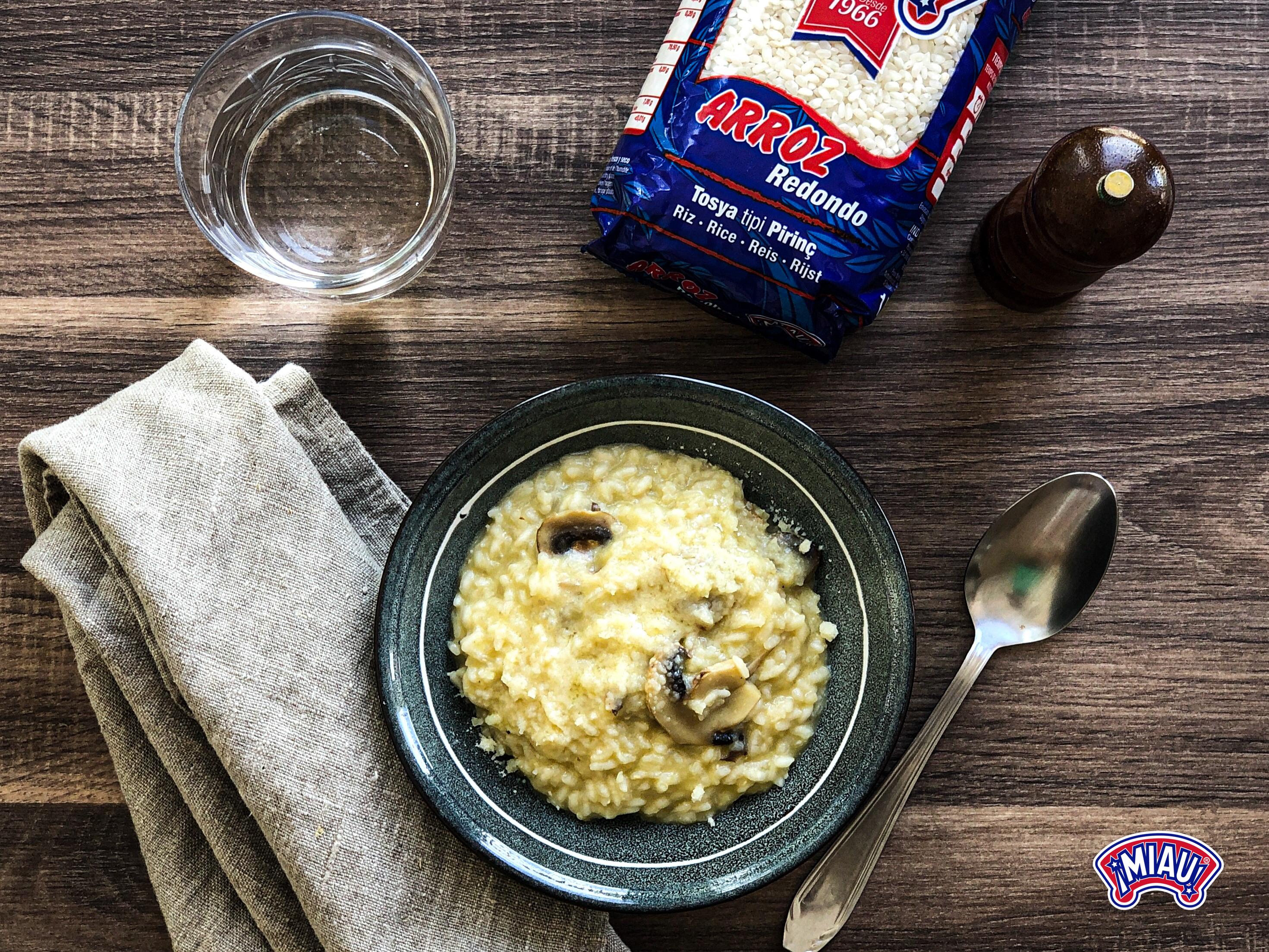 champignons à la crème de riz et truffes