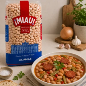Alubias canela MIAU con chorizo y judias verdes