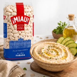 Hummus de alubias fabada MIAU con pepino