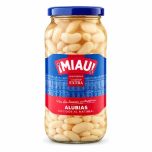 Alubias blancas cocidas MIAU en frasco de 570 g