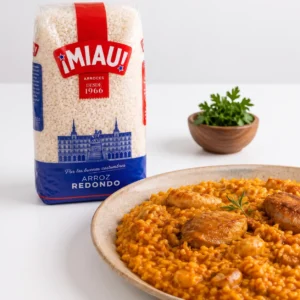 Arroz meloso con arroz redondo MIAU, pollo y sobrasada