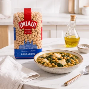 Garbanzos extra MIAU con espinacas y bacalao