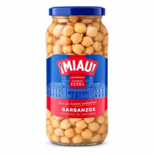 Garbanzos cocidos MIAU en frasco de 570 g