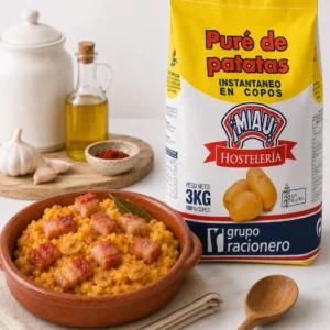 Pure de patata MIAU con panceta y ajos