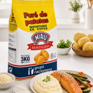 Pure de patata MIAU con salmon y verduras